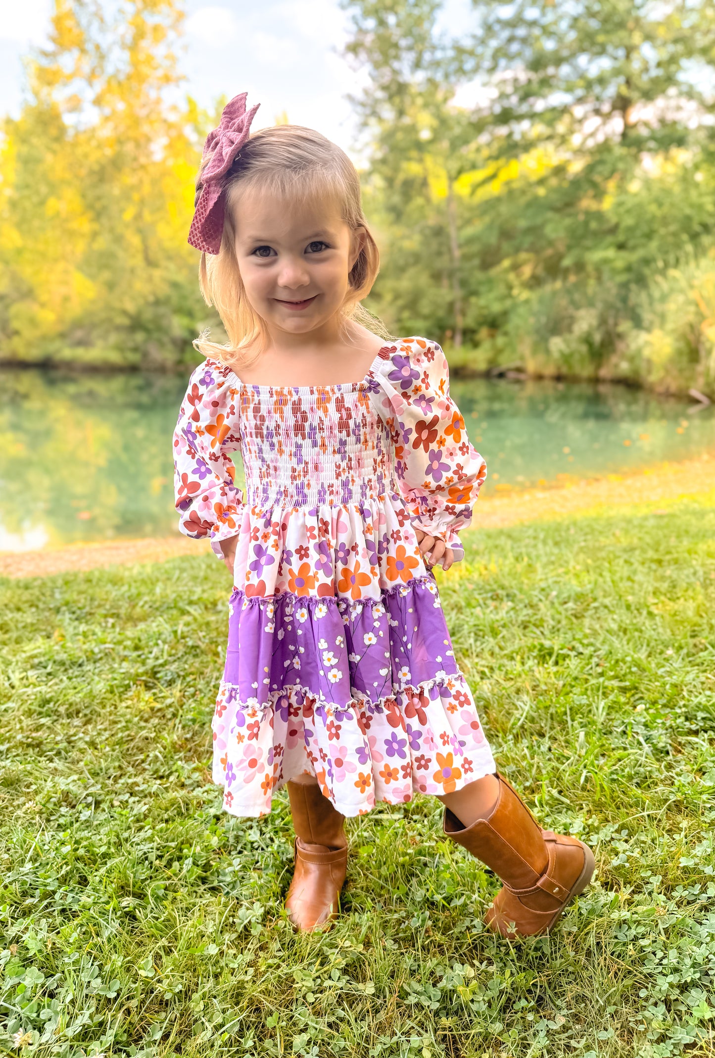 Fall Floral Tiered Dress