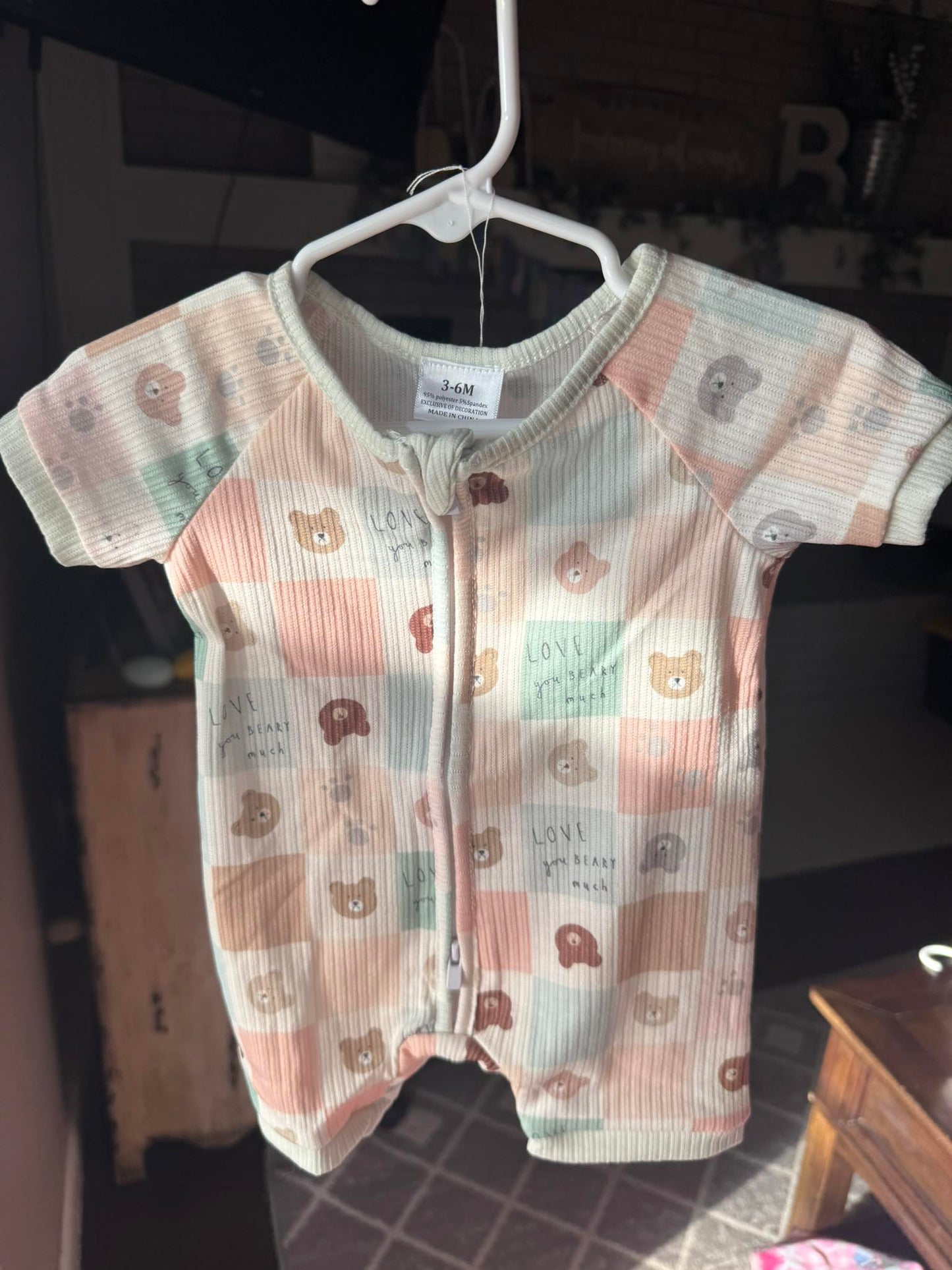 Love You Beary Much Shorts Romper