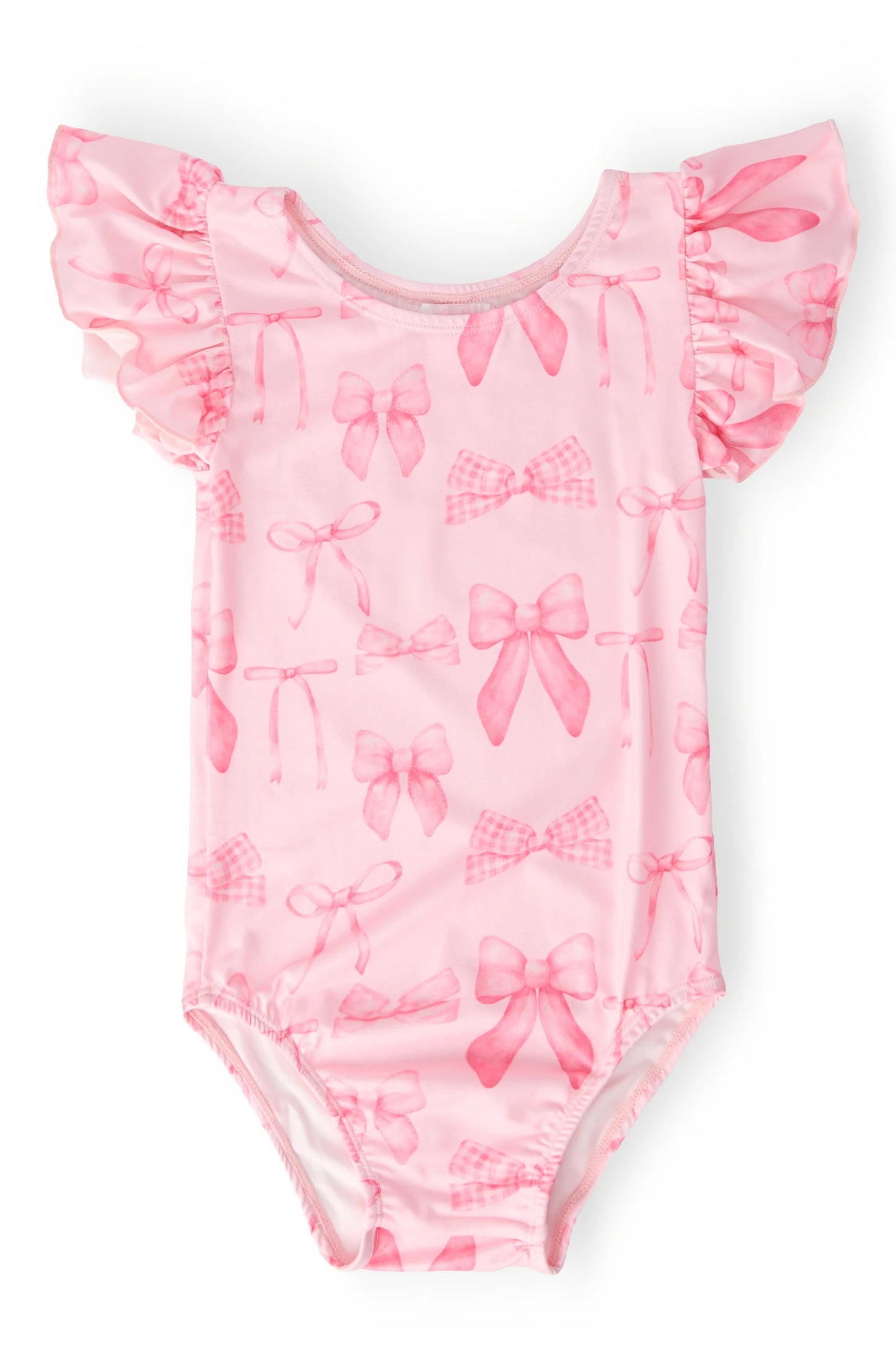 Blushing Bows Flutter Sleeve Leotard