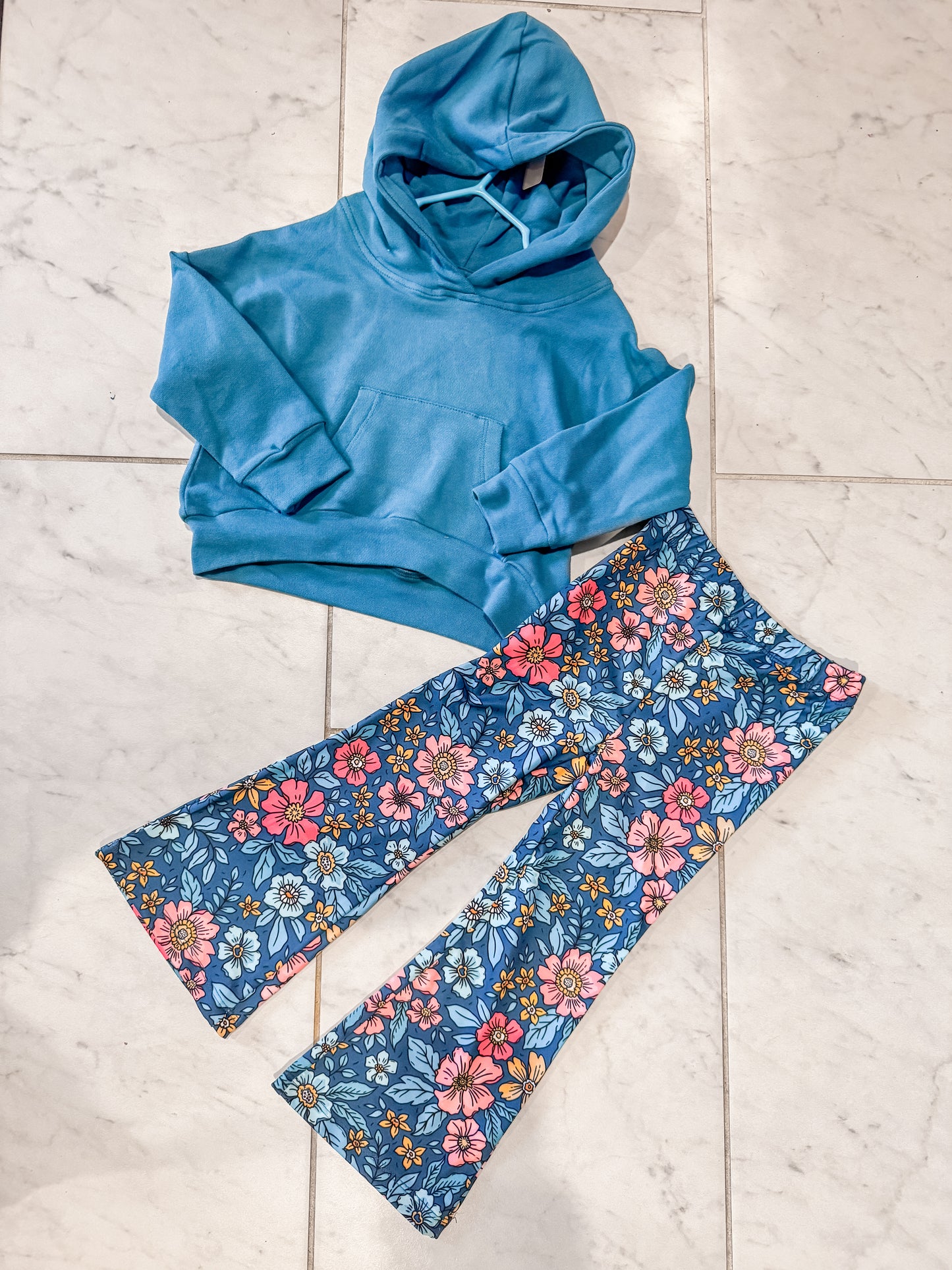 Teal Floral 2-pc Outfit