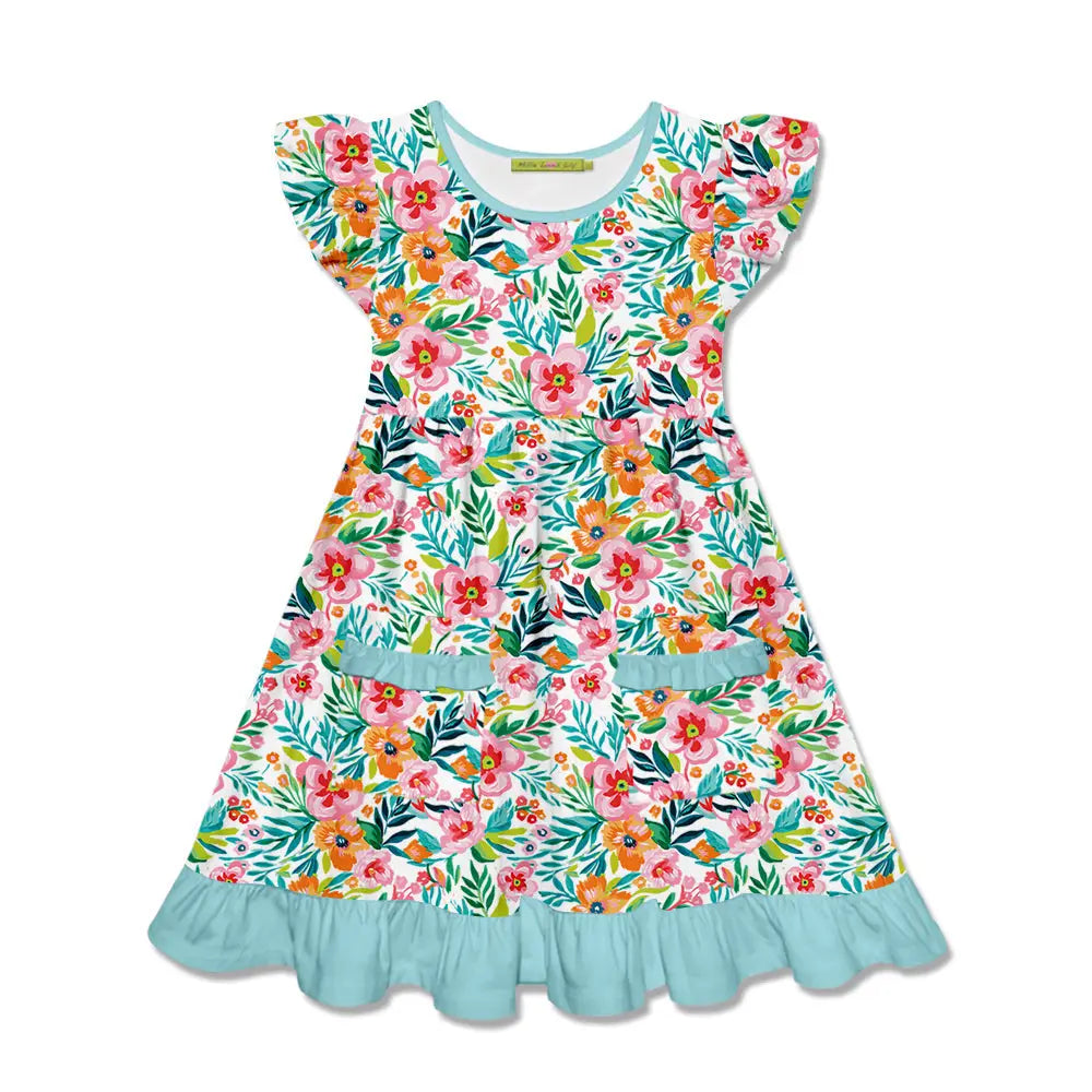 Todder/Big Girl Angel Sleeve Dresses (Choose Your Color!)