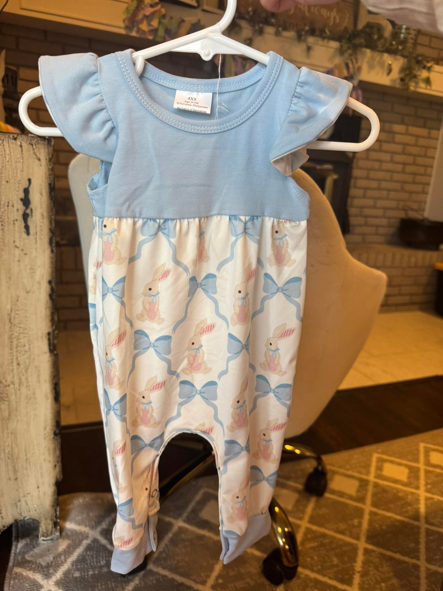Infant Girls Flutter Bunny Romper