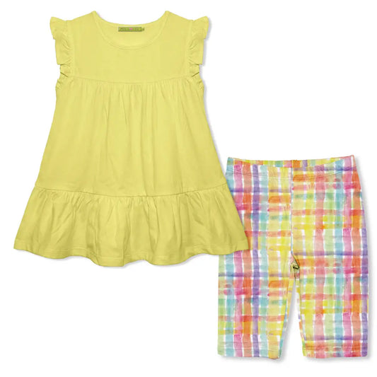 Todder/Big Girl Ruffle Sleeved Tiered Top w/ Bikers (Choose Your Color!)