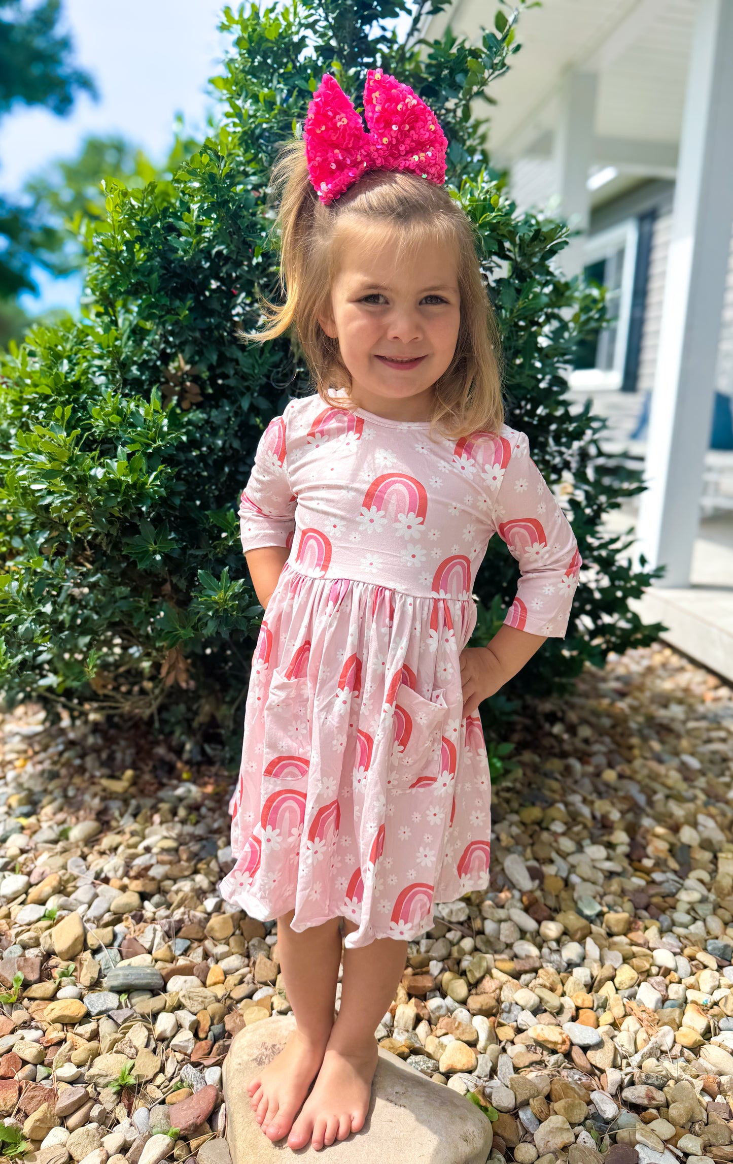 Rainbow Dream 3/4 Sleeve Twirl Dress