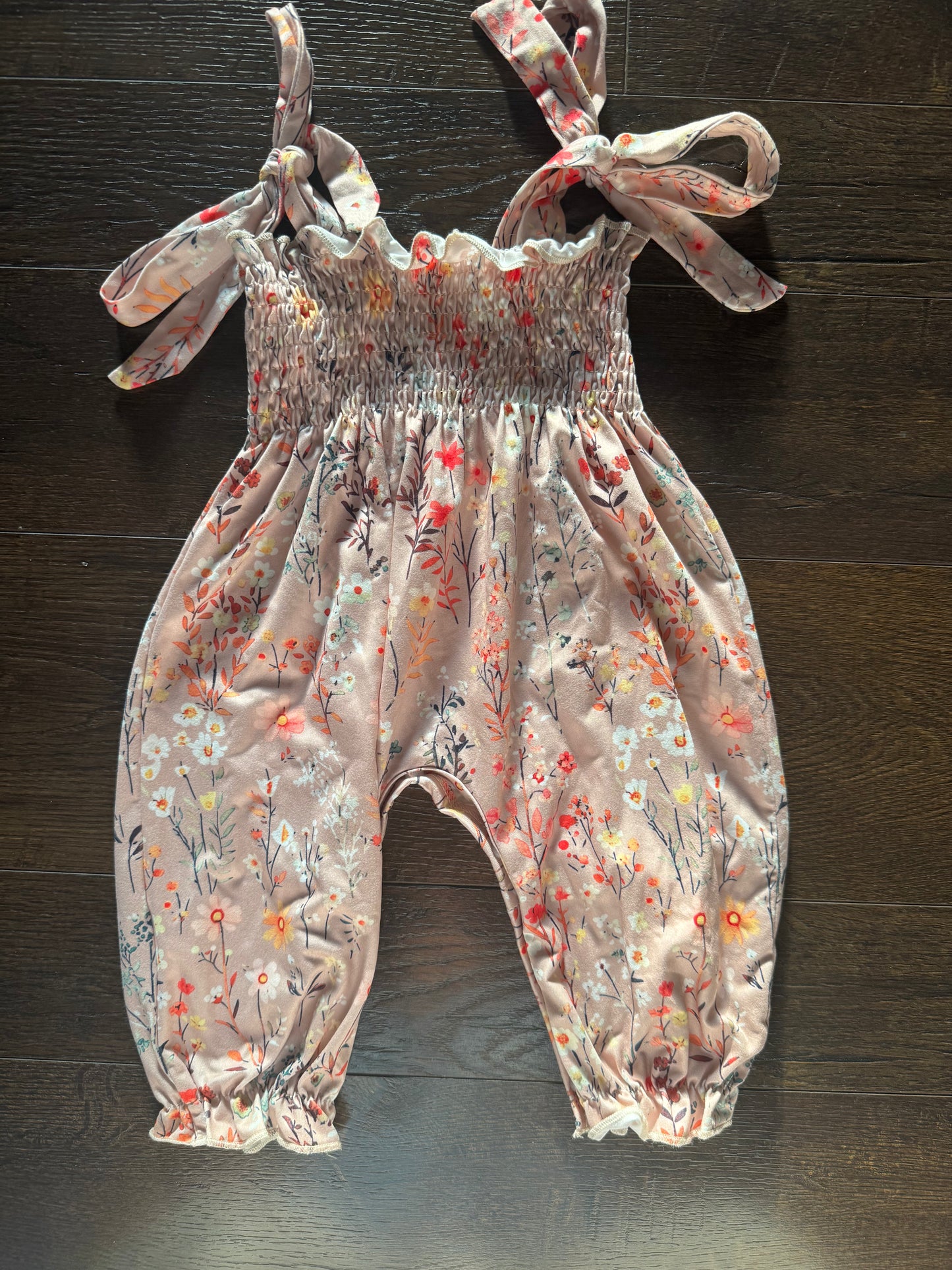 Fall Floral Infant Tie Romper