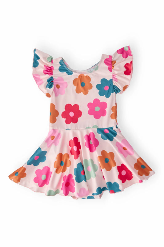 Retro Floral Skirted Leotard