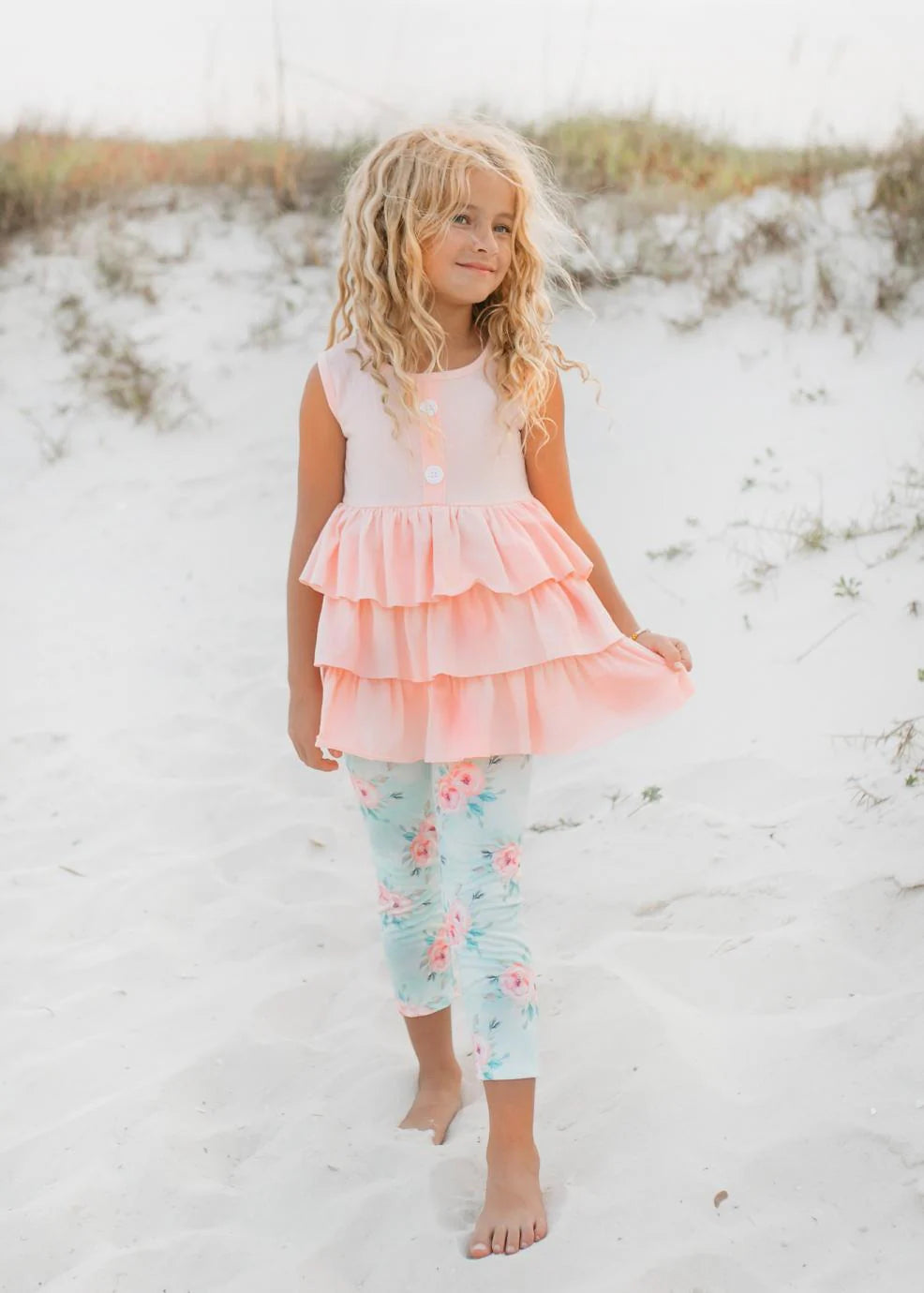 Waterfall Button Tank & Legging Set