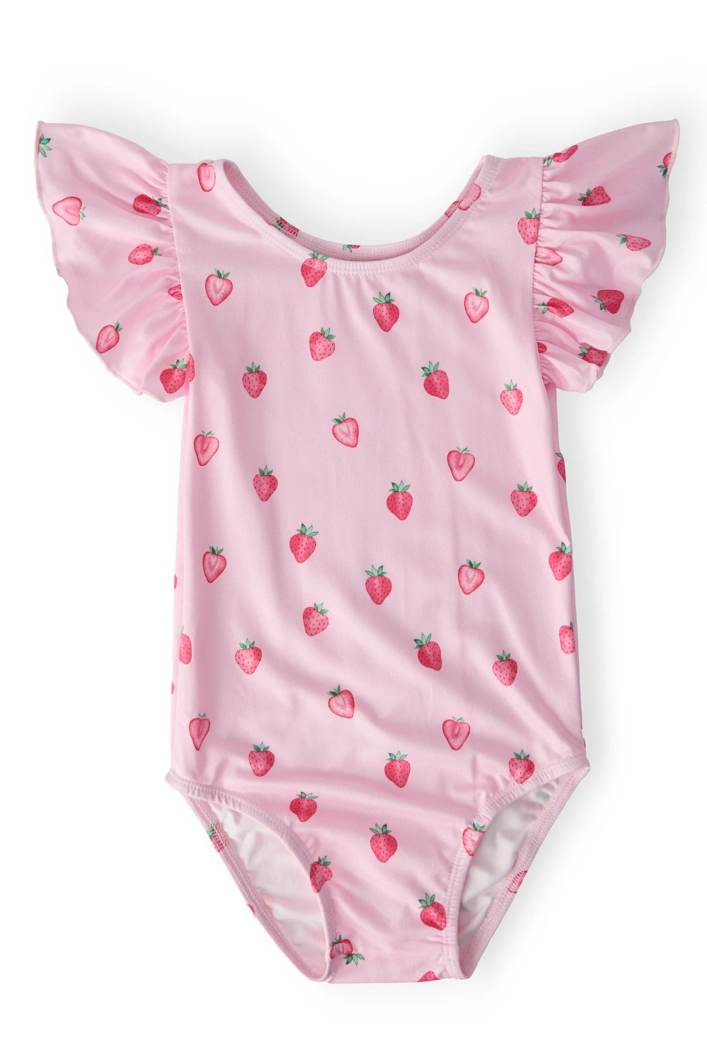 Sweet Strawberries Flutter Sleeve Leotard
