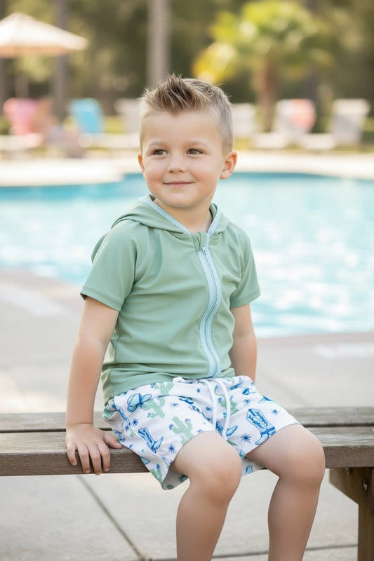 Boys Rashguard & Swim Trunk Set
