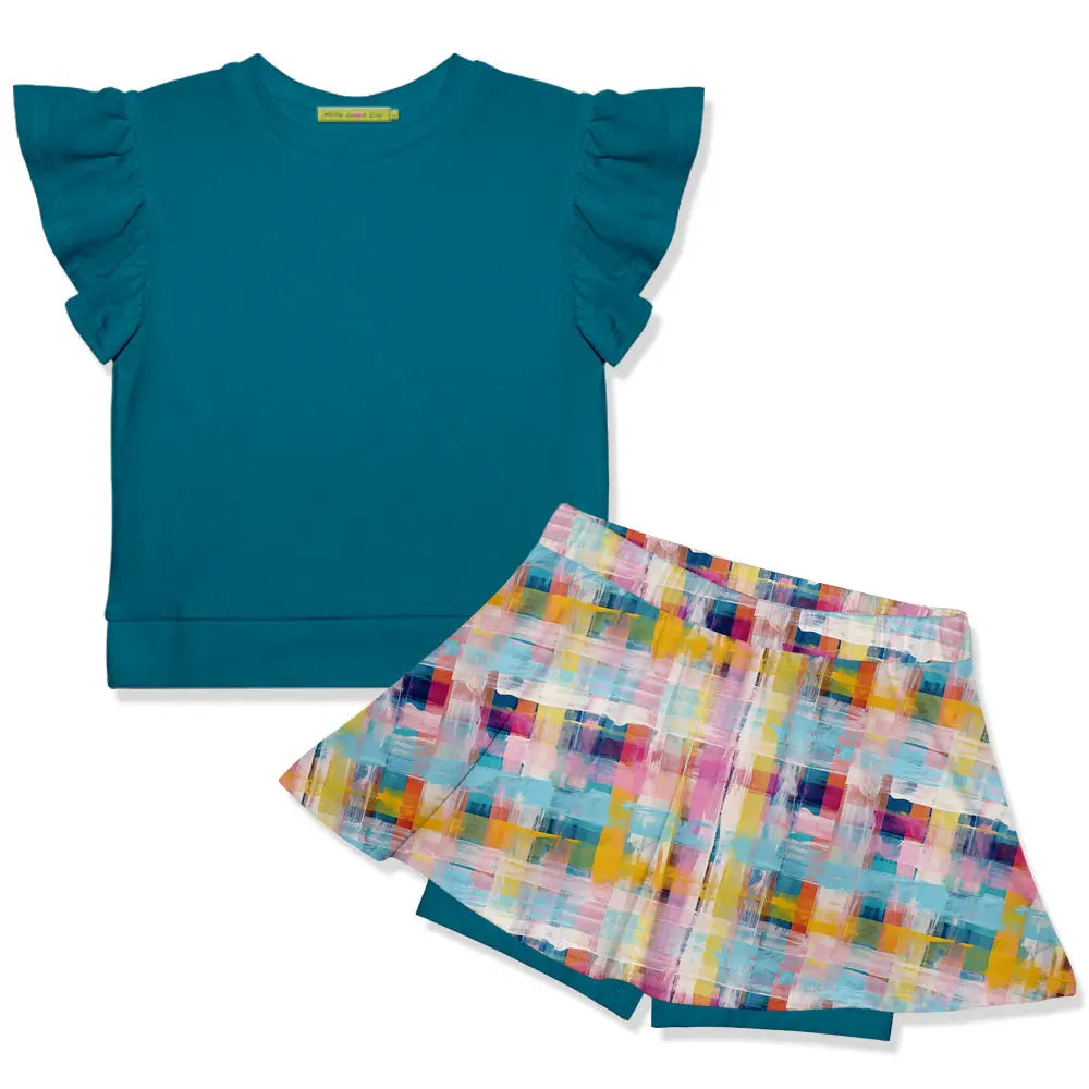 Todder/Big Girl French Terry Top w/ Twirl Skort (Choose Your Color!)